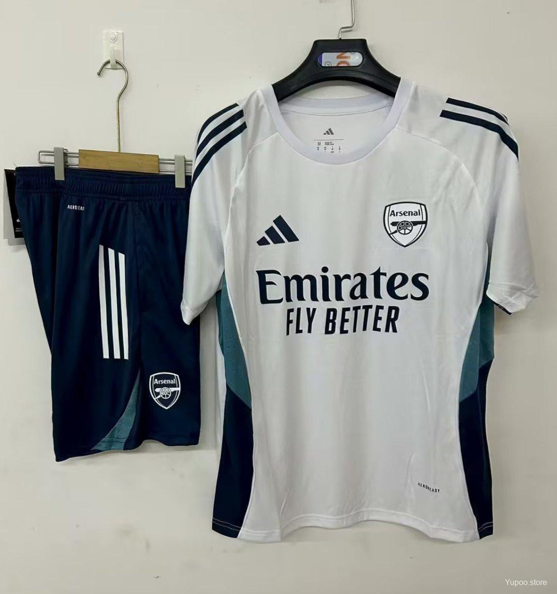 25/26 Arsenal Pre-Match Jersey White+ Shorts22025-09-26