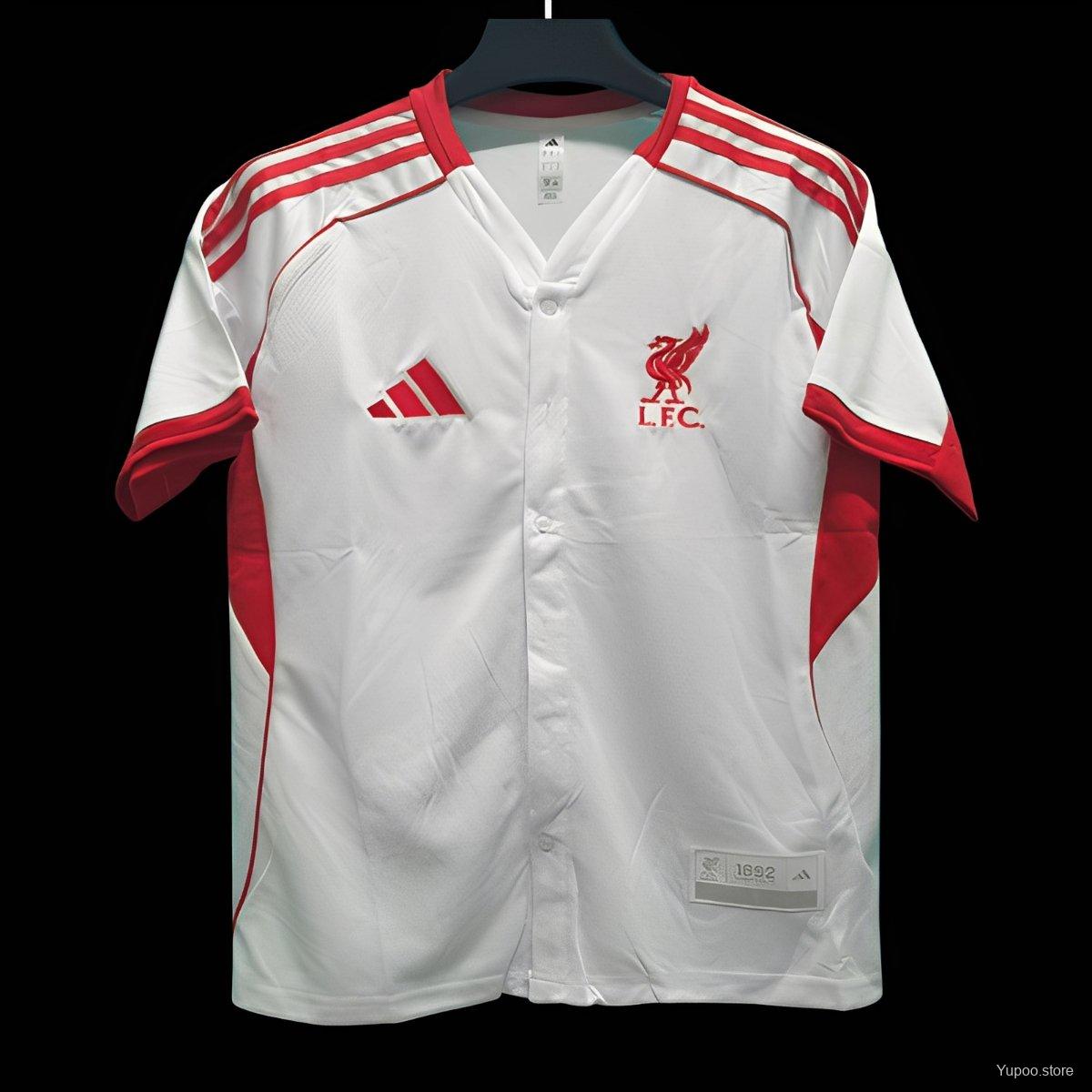 25/26 Liverpool US Pack WHITE Baseball Jersey22025-09-28