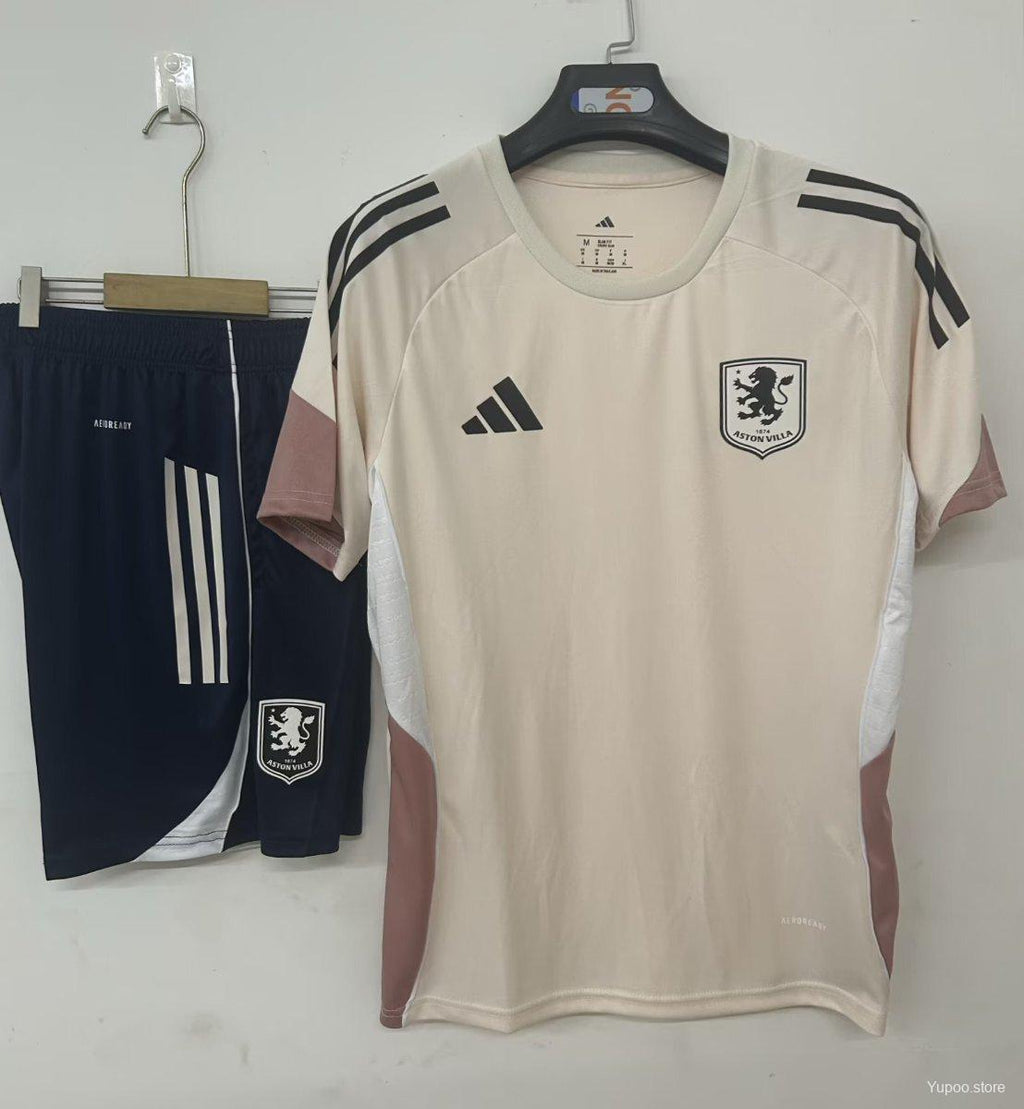25/26 Aston Villa Pre-Match Jersey khaki+ Shorts22025-09-26