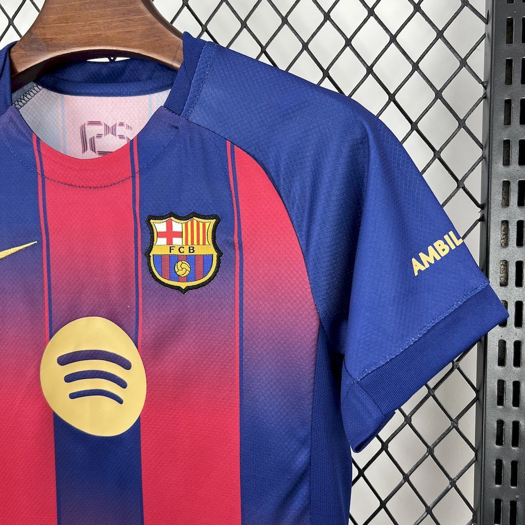 Barcelona 2025/26 Home Kids Kit6