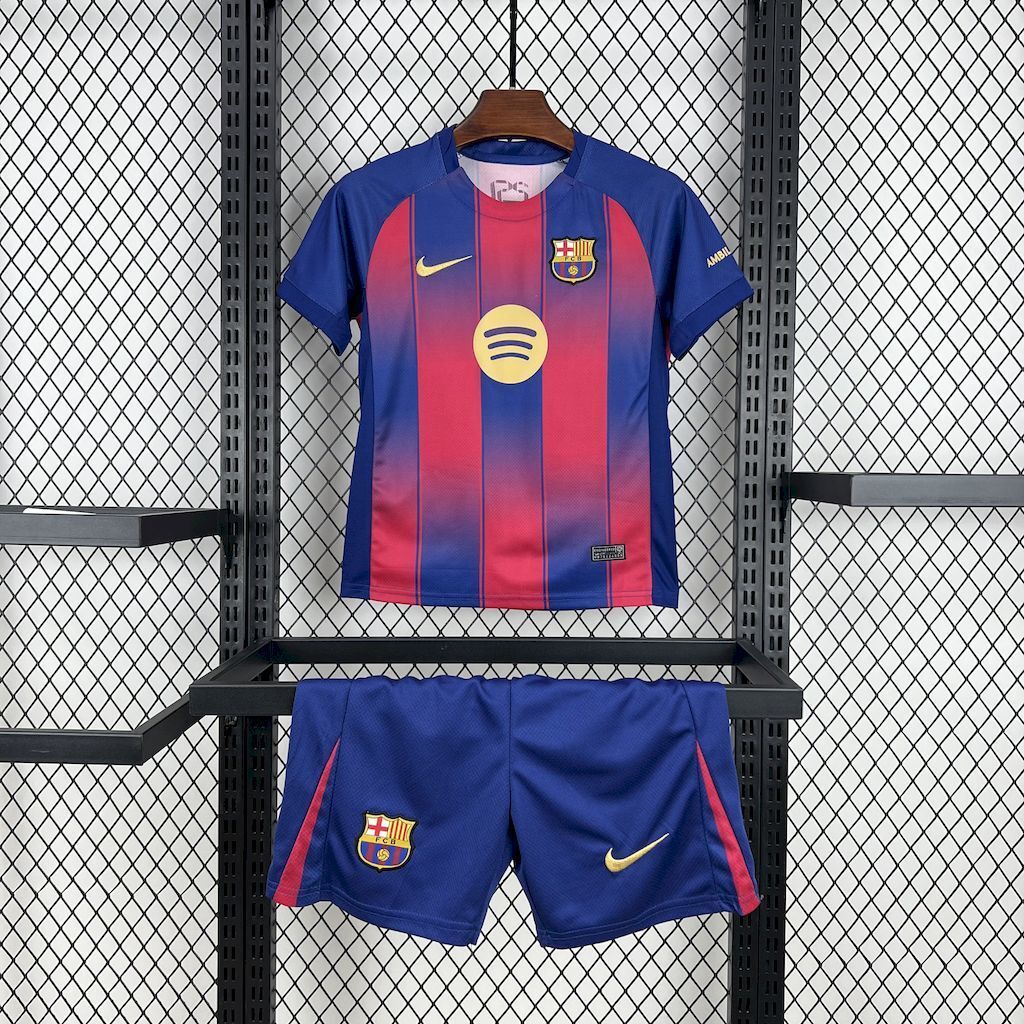 Barcelona 2025/26 Home Kids Kit6