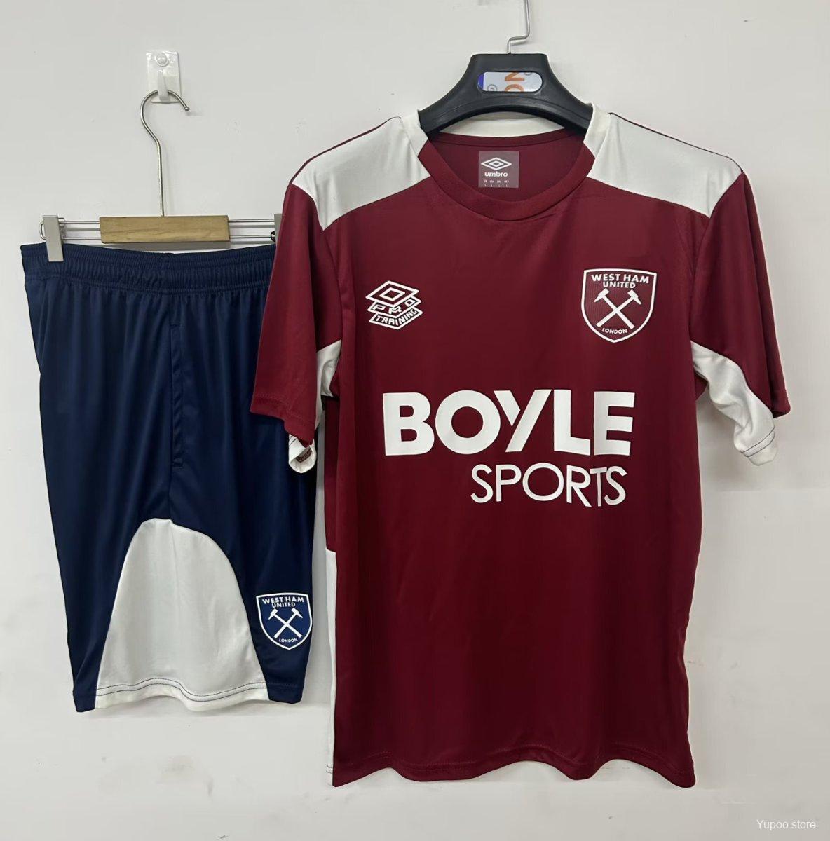 25/26 West Ham United Training Jersey Red+ Shorts22025-09-26