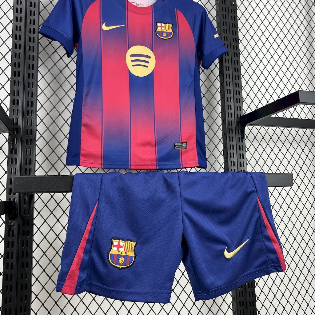 Barcelona 2025/26 Home Kids Kit6