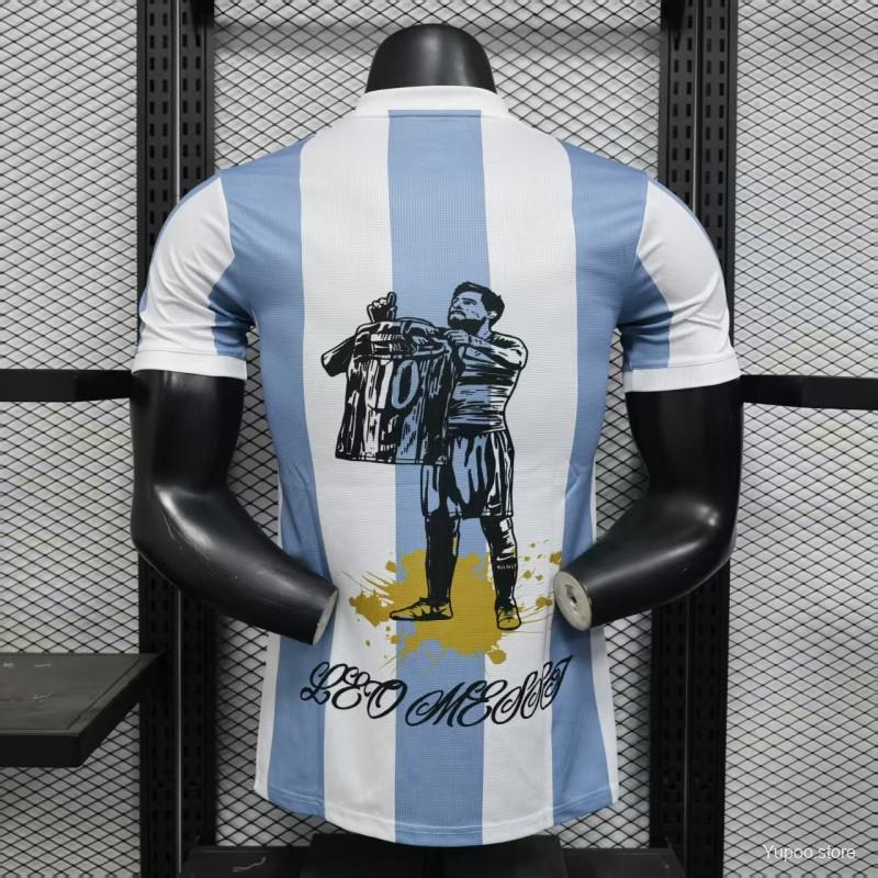 Player Version 2025 Argentina Blue with Messi Celebration Print Jersey92025-06-12
