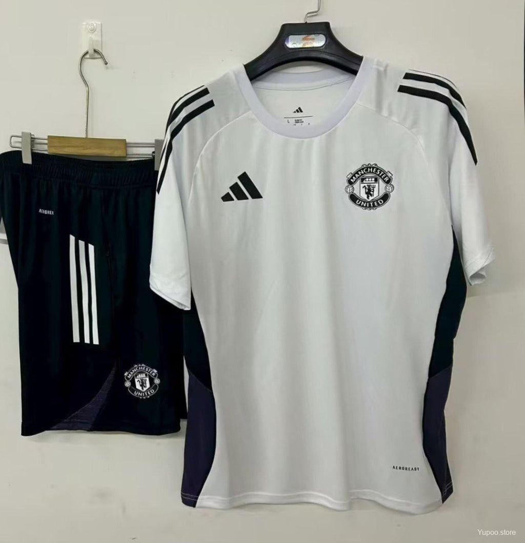 25/26 Manchester United Pre-Match Training Jersey White+ Shorts22025-09-26