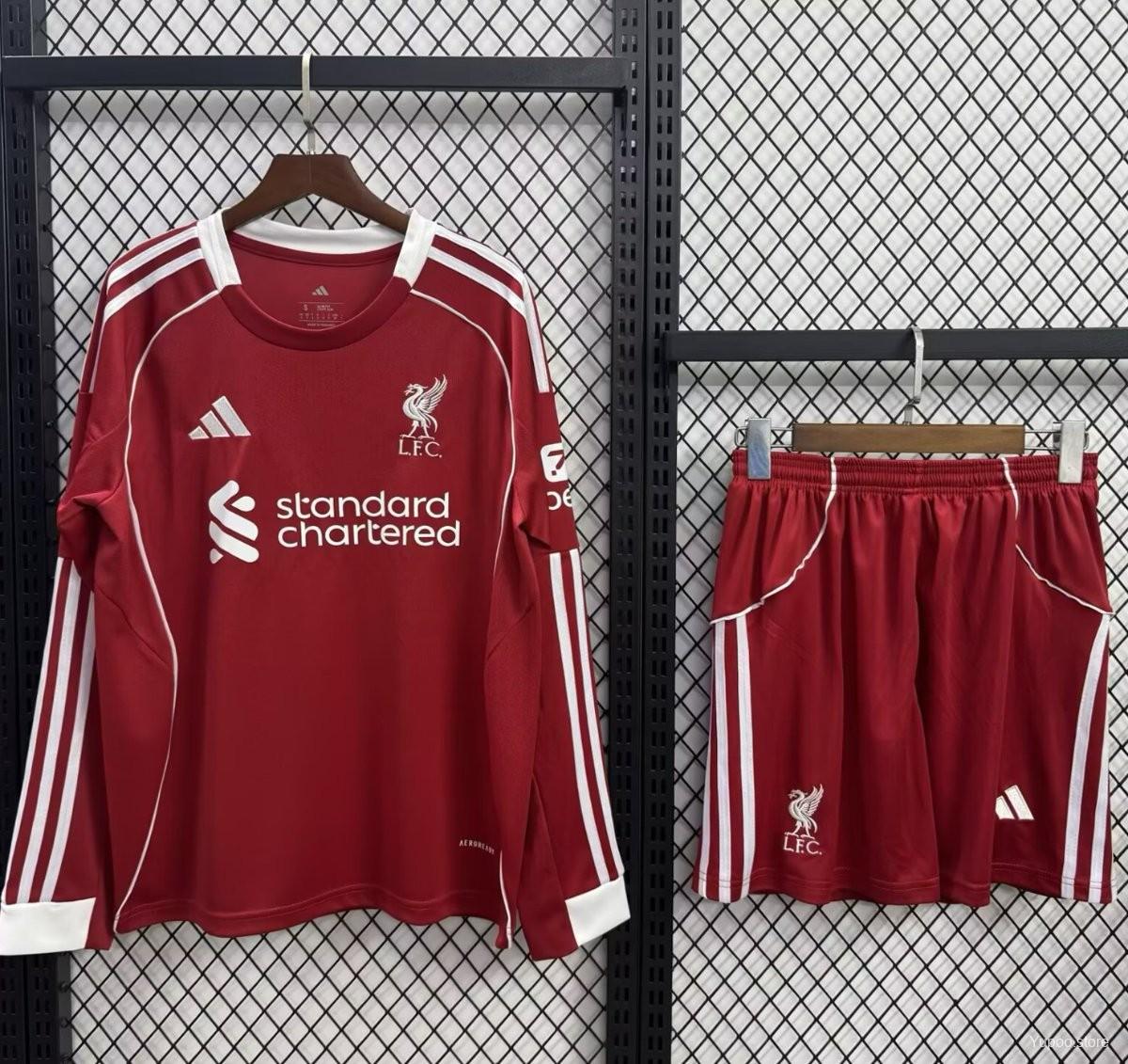 25/26 Kids Liverpool Home Long Sleeve Jersey22025-09-15