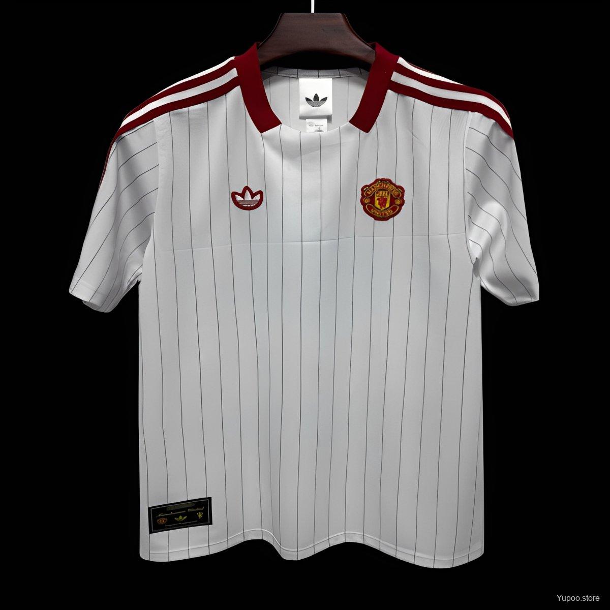 25/26 Manchester United Adidas Original Terrace Icons WHITE Jersey22025-10-01