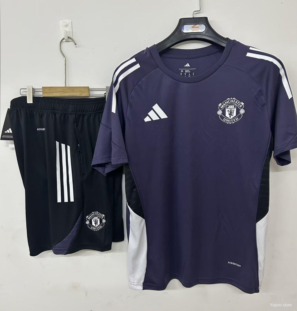 25/26 Manchester United Pre-Match Training Jersey Purple+ Shorts22025-09-26