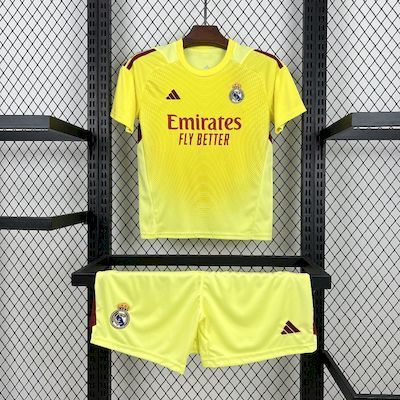 Real Madrid 2025/26 Yellow Goalkeeper Kids Kit10