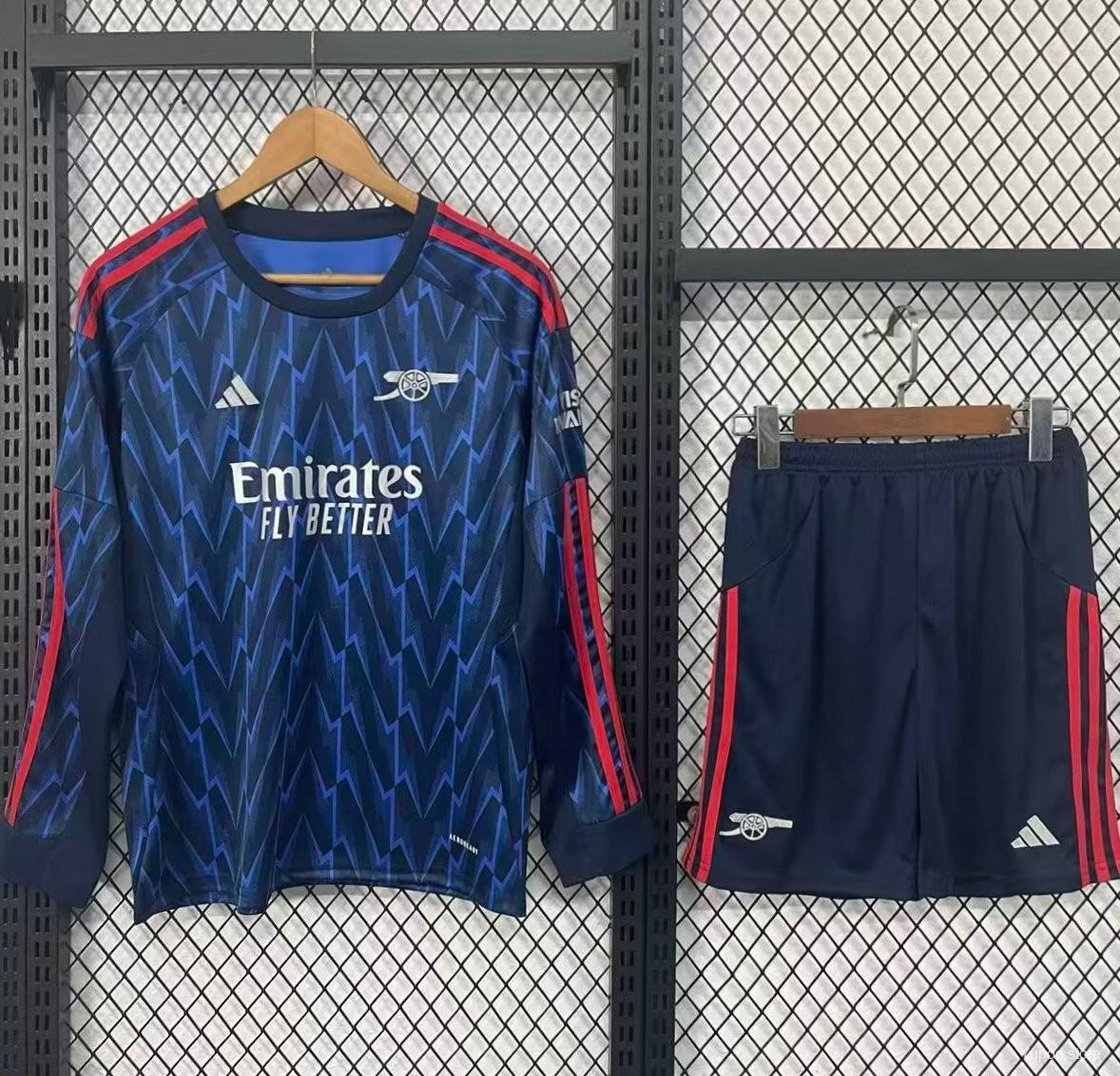 25/26 Kids Arsenal Away Long Sleeve Blue Jersey22025-09-28